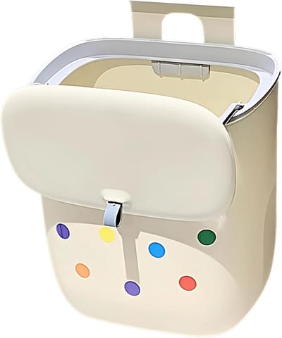 Compacte Afvalbak voor Badkamer en Keuken, Ruimtebesparend en Zonder Boren, 9.5 L, 19.5 x 4.5 x 8 cm, Ideaal voor Kleine Ruimtes