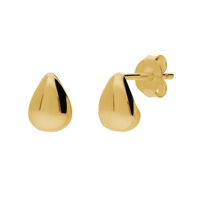 Lucardi Dames Zilveren goldplated oorknoppen voor dames - Oorbellen - 925 Zilver - Goudkleurig