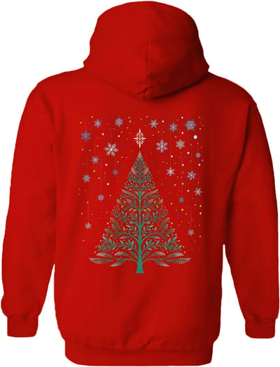 Kerstboom Christmas Night Snowy Tree The Coloured House Hoodie S