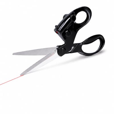 VHV Lasergeleide Schaar – Naaisschaar met Rode Laserlijn – RVS Snijbladen – Ergonomische Handgreep – Voor Stof, Patronen, Papier en DIY – Zwart