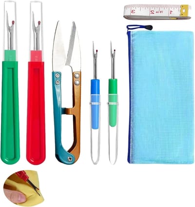Complete Set van 4 Naaldgat Verwijderaars - Ergonomische Draadknipper voor Kleine en Grote Steken - Ideaal voor Naaien en DIY Projecten met Beschermkap