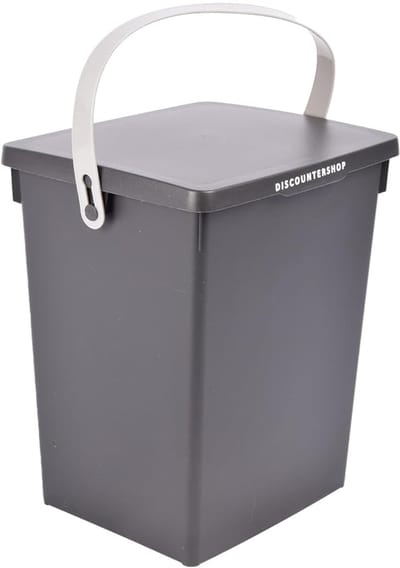 Prullenbak met Deksel - Afvalbak Vuilnisemmer - Afval Beheer - Compact & Draagbaar - 5 Liter Inhoud - Antraciet Grijs