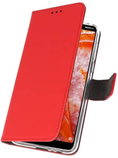 Booktype Telefoonhoesjes - Bookcase Hoesje - Wallet Case - Geschikt voor Nokia 3.1 Plus - Rood