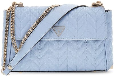 GUESS schoudertas Stacey Convertible Xbody Flap Light Blue Lichtblauw