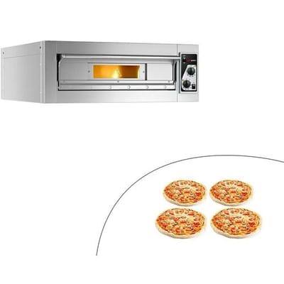 GGM Gastro Elektro Pizzaofen - 4x 33cm - Manuell Zilver