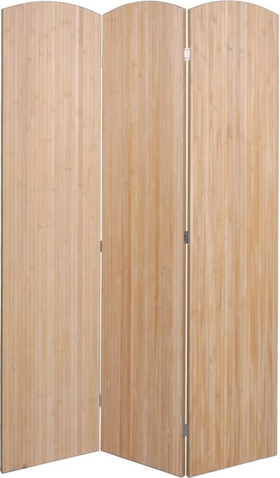 Bamboe kamerscherm MCW-O30, ruimteverdeler, scheidingswand, zichtbescherming, opvouwbaar, 3 panelen, 170 x 120 cm