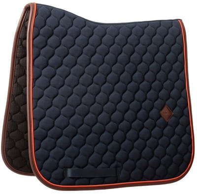 Kentucky Horsewear - Zadeldoek onion quilt leer neon dressuur marine