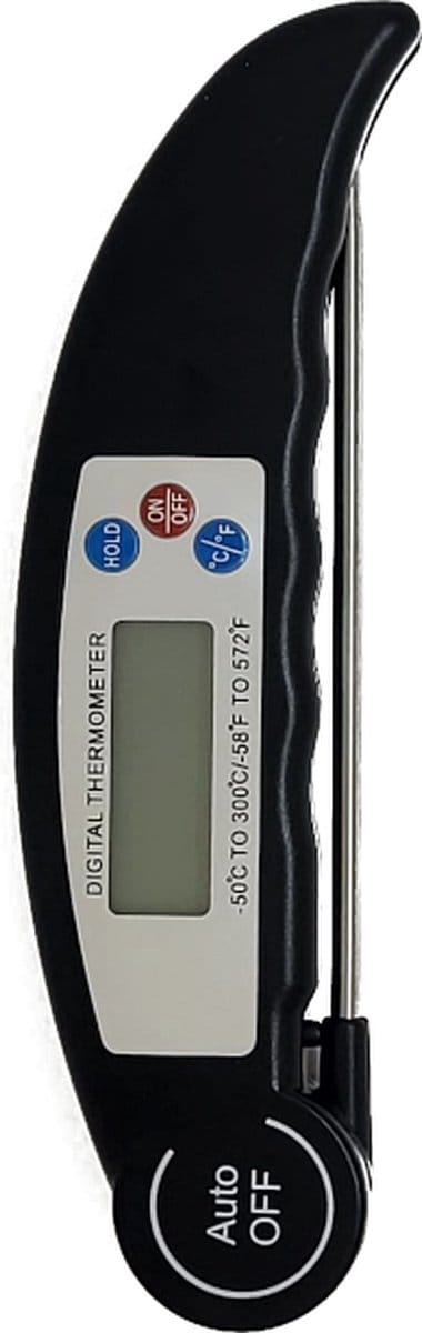 Jumada's - Thermometer - Digitale Vlees thermometer - Keuken - Temperatuur meter tot 300 °C - BBQ - Graden meten - Vlees - Zwart