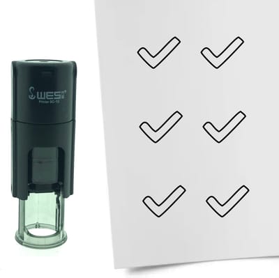 CombiCraft Stempel Open vinkje 10mm rond - Zwarte inkt