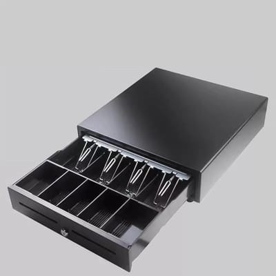 Kassalade - Geldlade - Bedrijfsadministratie - Stevig metalen frame - 40.5 x 42 x 10 cm - Zwart