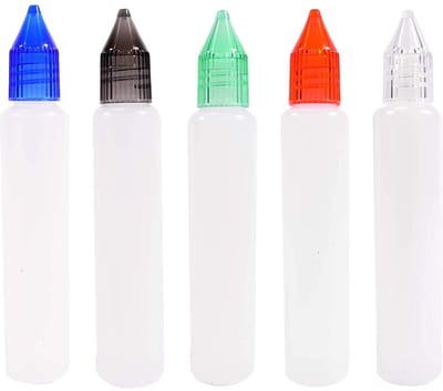 Unicorn Dropper Bottles 30ml - 5 Stuks Herbruikbare Flessen voor E-Liquid, Olie en Vloeistoffen