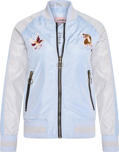 MHM Fashion - Kinderjas maat S zomer Bomber Jacket Eagle Tiger Navy - Blauw