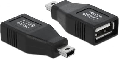 USB Mini B (m) - USB-A (v) adapter - USB2.0 / zwart