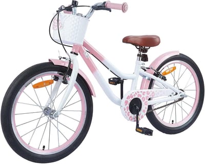 Kinderfiets - Loopfiets met steunwielen - Leren fietsen - Verstelbaar stuur zadel - 18 inch - Lichtroze