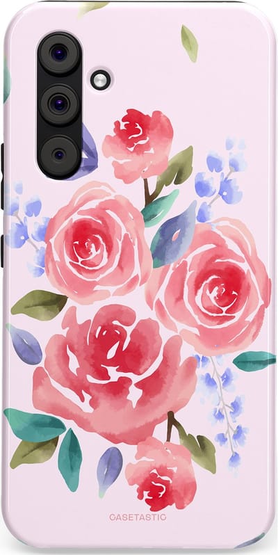 Casetastic hoesje geschikt voor Samsung Galaxy A54 (2023) 5G - Dubbellaagse bescherming - Aquarel pracht - Fashion Case - Lichtroze Lavendel