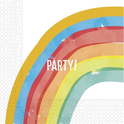 Vegaoo - 20 papieren servetten rainbow party 33 x 33 cm regenboog verjaardag