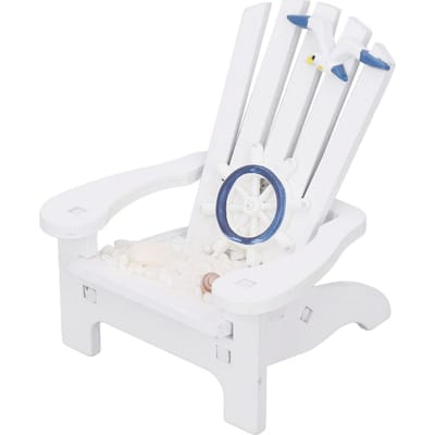 Mini Strandstoel Ornament Natuurlijk Grenenhout Sterk Adarondak Nautische Stijl Mini Strand Houten Stoel white