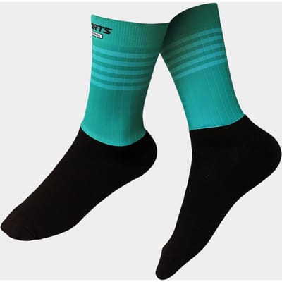 Heren Dames Fietssokken Splicing Strepen Print Ademend Antislip Rekbaar Zacht Fietsen One Size groen