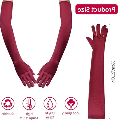 Elegante 55 cm lange opera handschoenen voor dames, vintage partyhandschoenen in 7 kleuren, elastische ellebooghandschoenen voor bruiloften, kostuumfeesten en banketten