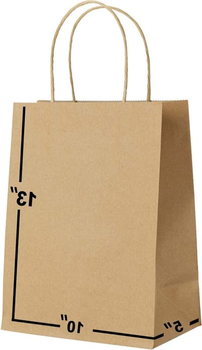 Cadeauzakjes Kraftpapier - Geschenktasjes Winkelverpakking - Verpakken van Geschenken - Biologisch Afbreekbaar Recyclebaar - 10 x 5 x 13 cm