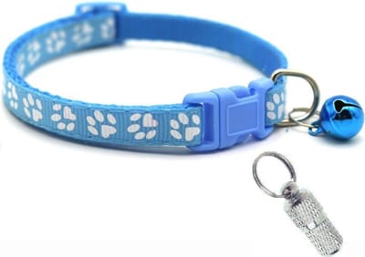 Verstelbare kat halsband met adreskoker lichtblauw