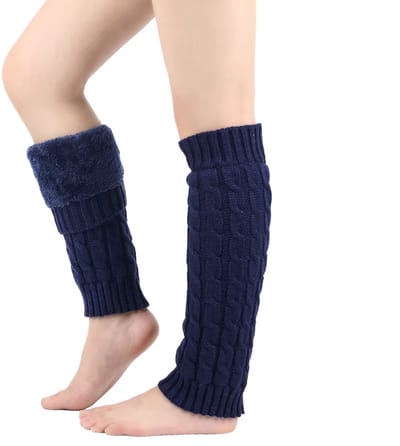 Warme fleece beenwarmers dames – gebreide lange beenstukken winter – wollen laars sokken & boot covers voor yoga, dans, wandelen & fitness