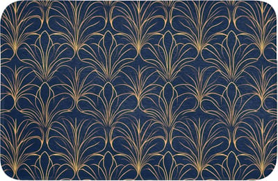 Badmat 60x40 cm - Antislip - Deco - Waaier - Blauw - Badmatten voor badkamer - Badkamermat - Douchemat - Badkamer mat