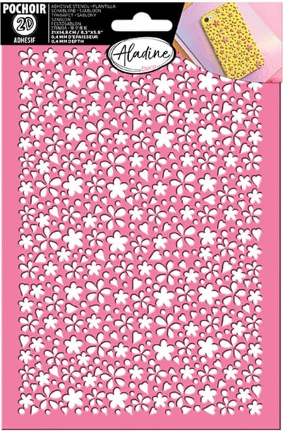 Aladine 3D Sjabloon A5 Flower Power - Zelfklevend knutselmateriaal.