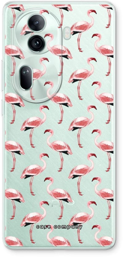 Case Company® - Hoesje geschikt voor Oppo Reno 11 Pro hoesje - Flamingo - Soft Cover Telefoonhoesje - Bescherming aan alle Kanten en Schermrand