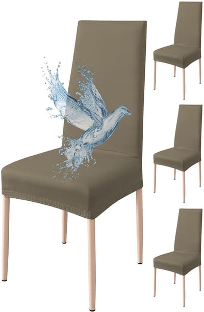 Stoelhoezen, 4 stuks, waterdicht, eetkamerstoelhoes, rekbare stoelhoes, universeel, eenvoudig te installeren, gemakkelijk te reinigen (duifje, 4 stuks)