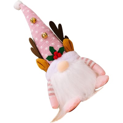 Kerst Gnome Pluche Decoratie Verlicht Zweedse Kerst Handgemaakt Scandinavische Tomte Elf Pop roze