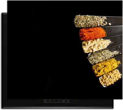 KitchenArt - Spice Fan - Inductie Beschermer - 65x52 cm - Kookplaat Beschermer - Luxe Afdekplaat Inductieplaat - Anti-slip & Oprolbaar - Beschermmat Inductiekookplaat