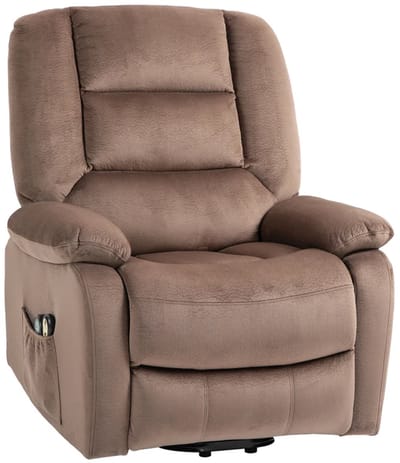 Elektrische Massagestoel - Massagefauteuil met Liftfunctie & Verwarmingsfunctie - Sta-opstoel - 8 Vibratiekoppen - Kantelbaar tot 135° - tot 150 kg - met Afstandsbediening - Relaxfauteuil - Seniorenstoel - TV Stoel - Bruin