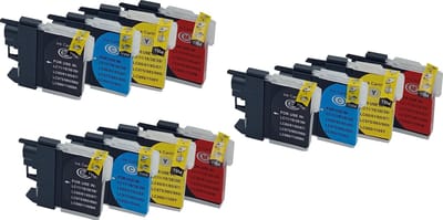 KATRIZ® huismerk inkt voor|Brother /LC980/LC985/LC1100/LC1100H| 3x black +3x Cyan +3x Magenta+3xYellow|29ml | ( 12stuks)