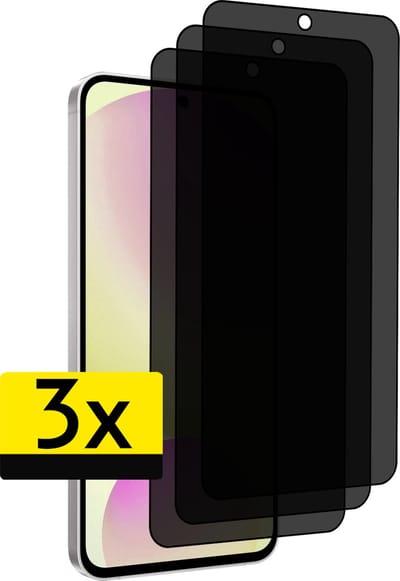Screenprotector - Geschikt voor Samsung Galaxy S24 FE - 3 Stuks - Privacy Filter - Beschermglas - Gehard Glas - Tempered Glass - Screen Protector