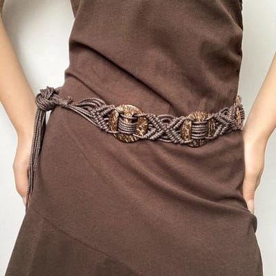 Dames geweven riem, nieuw rokaccessoire, niche design tailleketting, retro etnische brede touwriem, geschikt voor dagelijkse w 170cm black