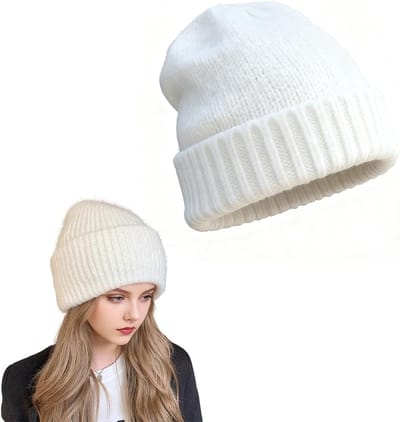 Dames Gebreide Wintermutsen met Fleece, Warme Beanie voor Buitenactiviteiten, Maat 54-62 cm
