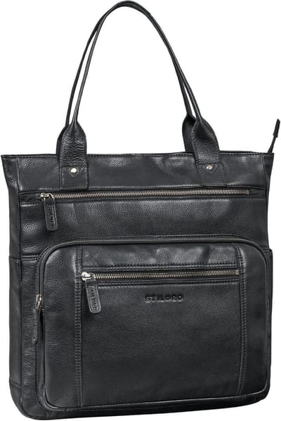 Grote Leren Handtas Dames Shopper met Vakken voor Laptop tot 15.6 Inch - Schoudertas Kantoor & Uni