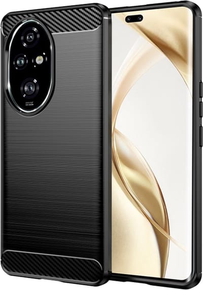 Hoesje geschikt voor HONOR 200 Pro - Techsuit Carbon Silicone Back Cover - Zwart