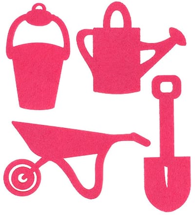 Tuingereedschap vilt roze 24 st, 24 Stück