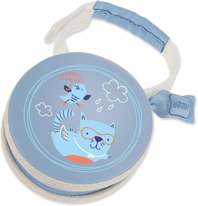 Fopspeenhouder voor 2 fopspenen met klittenband bevestiging - Blauw