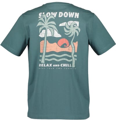Blue Seven - Shirt 302867 groen + print achterzijde KM - maat XXL