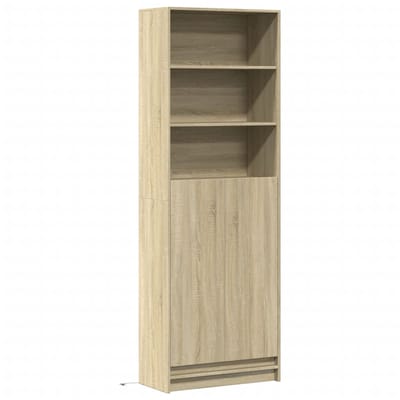 vidaXL - Hoge - kast - met - LED - 69x32,5x200 - cm - bewerkt - hout - sonoma - eikenkleur