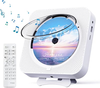 Draagbare CD Speler met Bluetooth, FM Radio en Timer - Wit