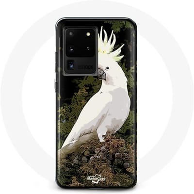 Case voor Samsung Galaxy S20 Ultra Kaketoes Witte Papegaaien in de Boom wit