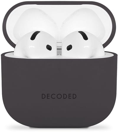 DECODED Siliconen AirPods Hoesje - Geschikt voor AirPods 4 - Soft Touch Silicone - Ondersteund Draadloos Opladen - Valbescherming - Zwart