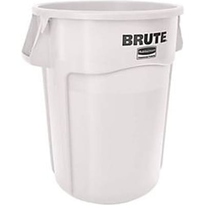 Rubbermaid afvalbak Brute, rond, met ventilatiekanalen, L 612 x B 717 x H 796 mm, 166,5 l, met UV-bescherming, polyetheen, wit