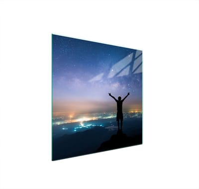 TMK ArtDeko Serie - Glazen Beschermplaat - 50x52cm - Sterren - Veilig en Hygiënisch