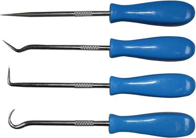 SW-Stahl 94870L Mini haak- en naaldset, 4-delig, met kunststof handvat, gemaakt van roestvrij staal