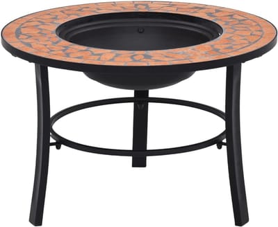 Vuurschaal met Plank - Terras Haard - Buiten Verwarmen - Stabiel Driepoot Frame - 68 cm - Bruin